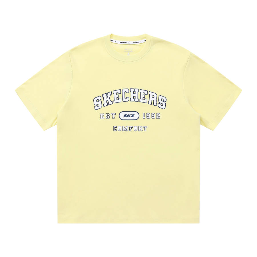 Skechers Elegant Diamond Collection T Shirt Unisex Light Gray Yellow
