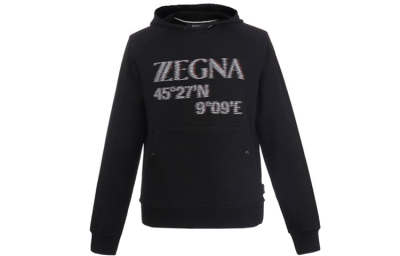 Zzegna Sweatshirts Men's Black Hooded Non Detachable Moderate