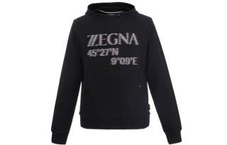 Zzegna Sweatshirts Men's Black Hooded Non Detachable Moderate