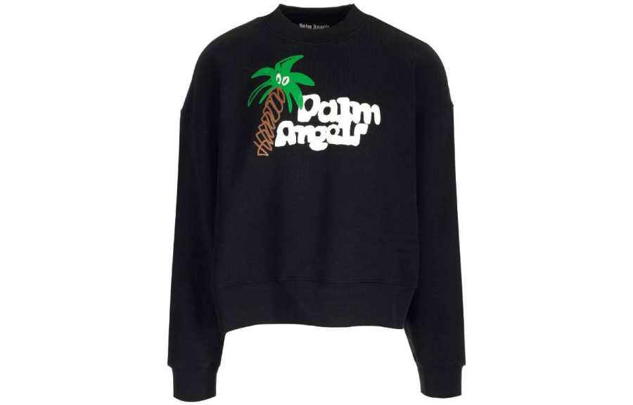 Palm Angels logo-print organic cotton sweatshirt