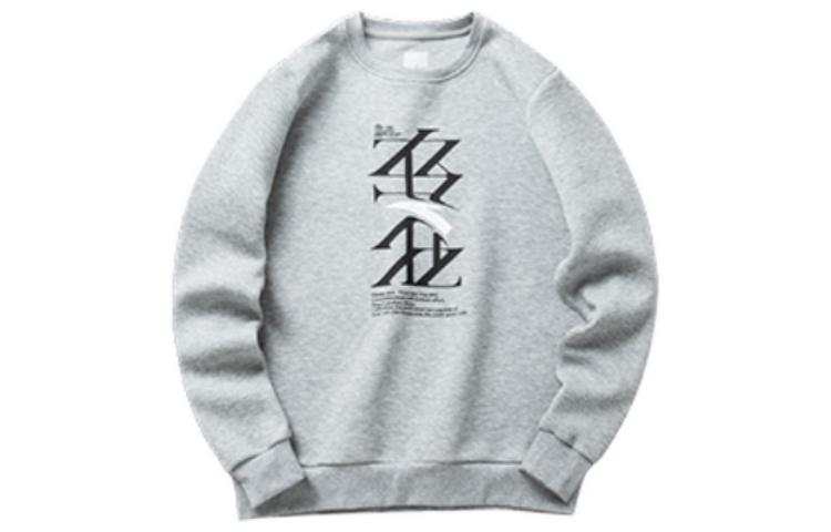 ANTA Basketball Collection Sweatshirts Men's Gray Heather Gray Crew Neck Moderate
