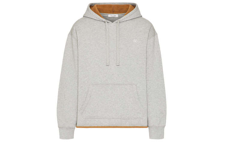 Valentino Sweatshirts Men's Gray Hooded Moderate Regular