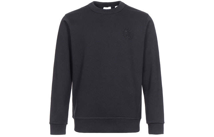 Burberry Sweatshirts Men's Black Crew Neck Moderate Regular