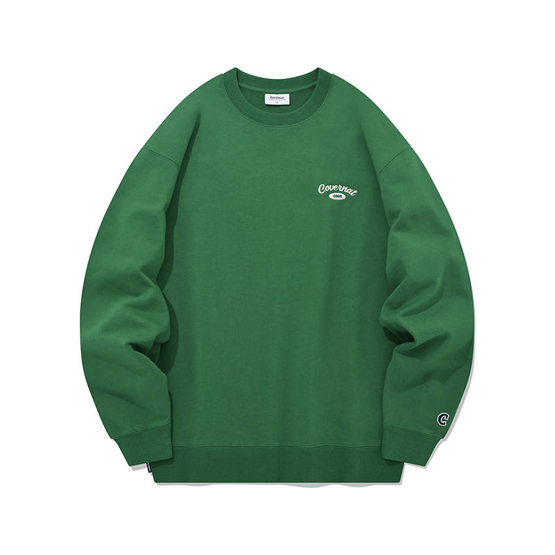 COVERNAT Sweatshirts Unisex Vibrant Green Crew Neck Moderate Regular