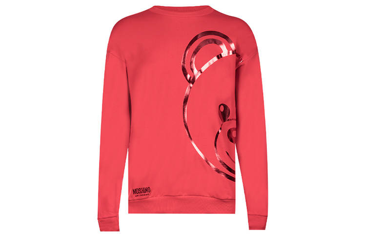MOSCHINO Sweatshirts Men's Red Crew Neck Moderate Regular