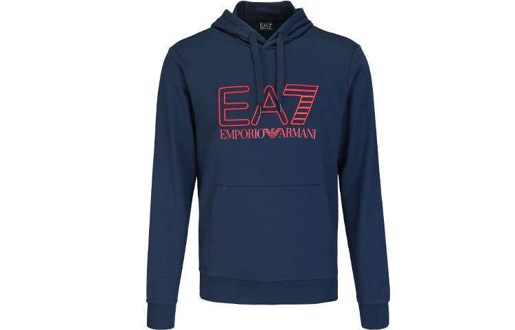 EMPORIO ARMANI Sweatshirts Men's Navy Blue Hooded Moderate Regular