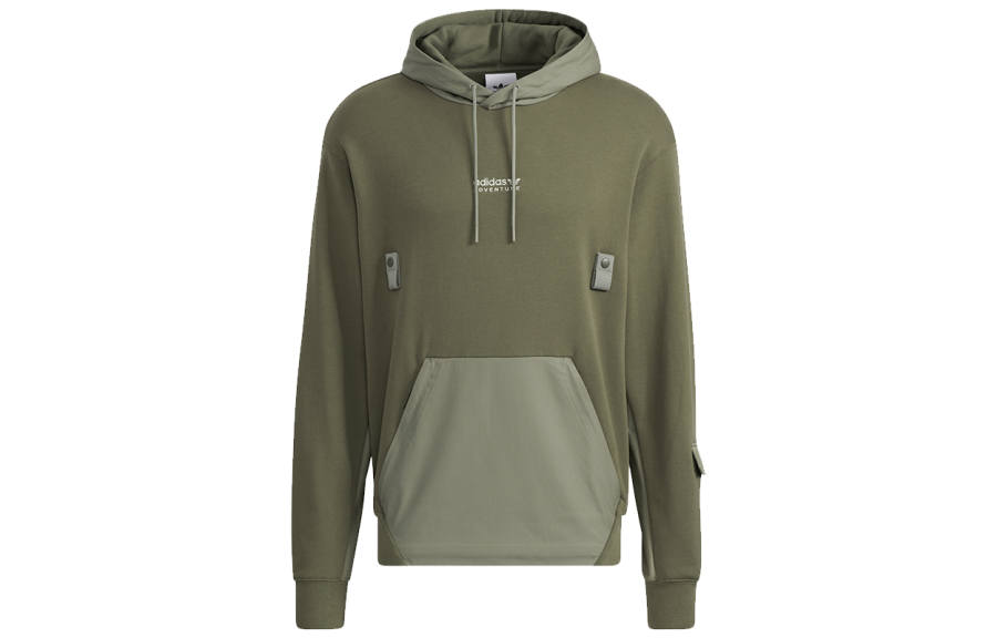 Adidas Originals Sweatshirts Men's Olive Hooded Moderate Regular