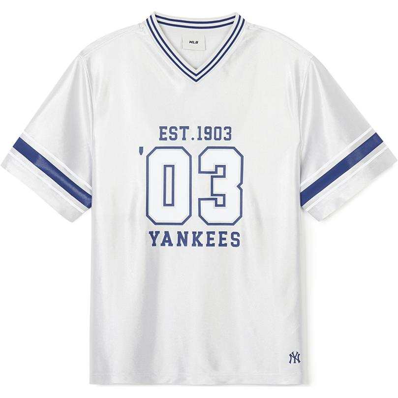 MLB MLB T Shirts Unisex Silver V Neck Moderate Straight Fit