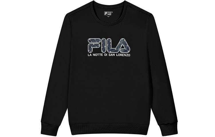 FILA Sweatshirts Men's Jet Black Crew Neck Moderate Regular