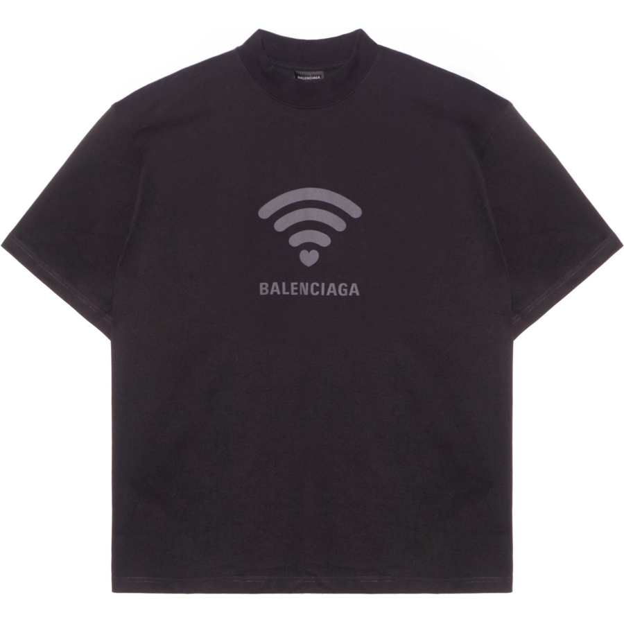 Balenciaga 520 Capsule T Shirts Men's Black Crew Neck Moderate
