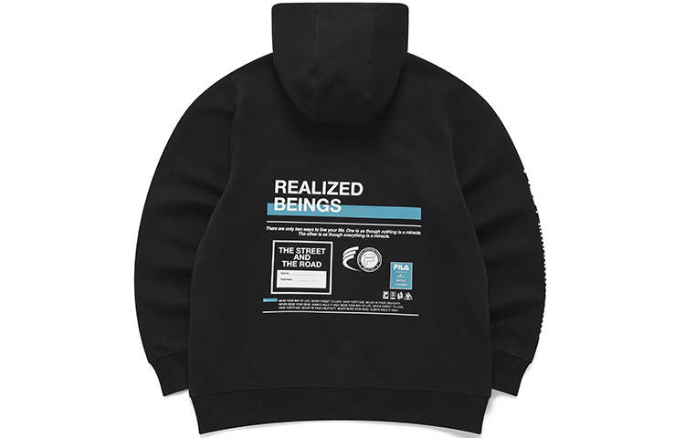 FILA X MIHARA YASUHIRO MIHARA YASUHIRO Collaboration Collection Sweatshirts Men's Jet Black Hooded Moderate Regular