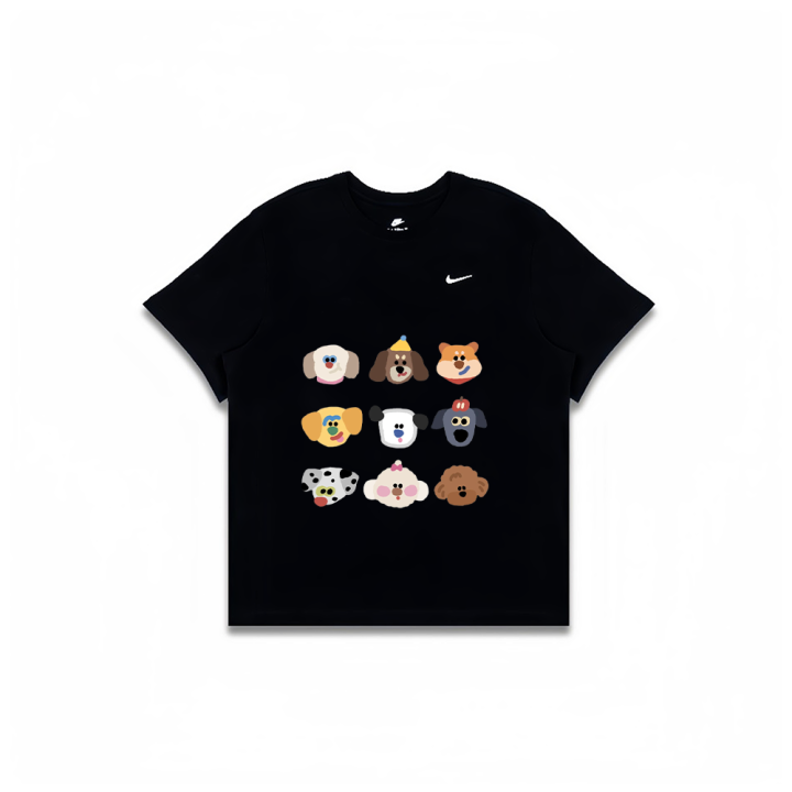 Nike Nike T Shirts Men's Black Crew Neck Moderate Straight Fit