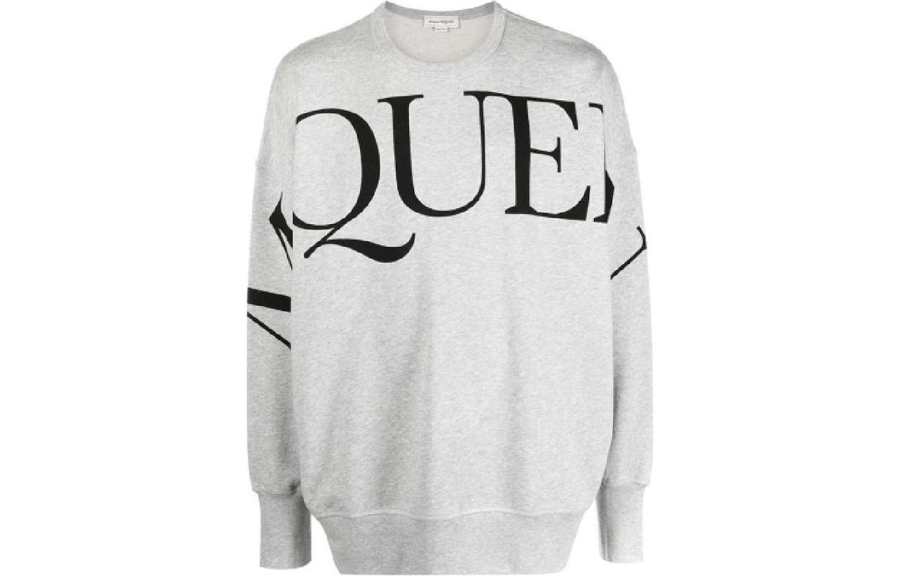 Alexander McQueen Sweatshirts Men's Gray Crew Neck Moderate Other