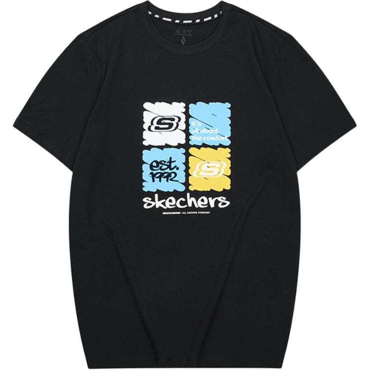 Skechers T Shirt Unisex Carbon Black