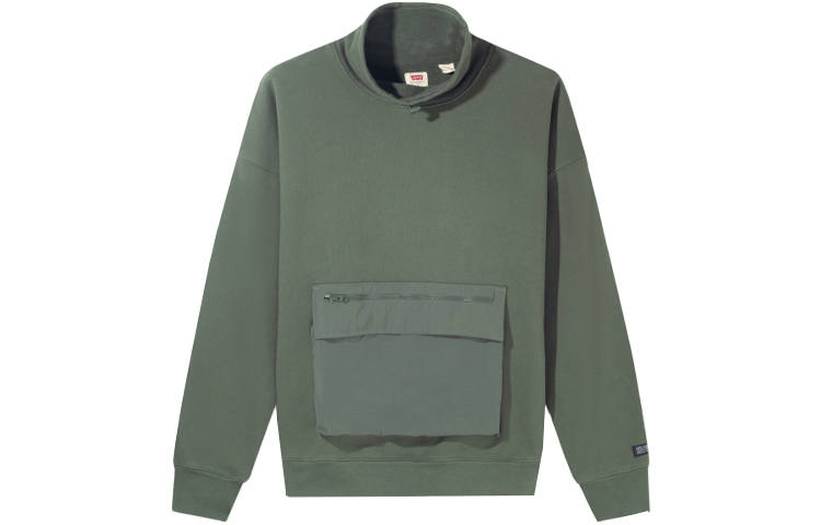 Levis Levis Sweatshirts Men's Green Turtleneck Moderate Regular