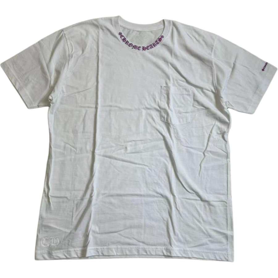 Chrome Hearts Letter Print Crew Neck Short Sleeved SS24 T Shirt Men's White