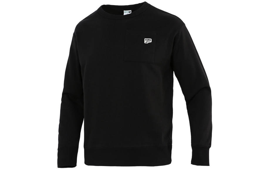 PUMA PUMA Sweatshirts Men's Black Crew Neck Moderate Regular