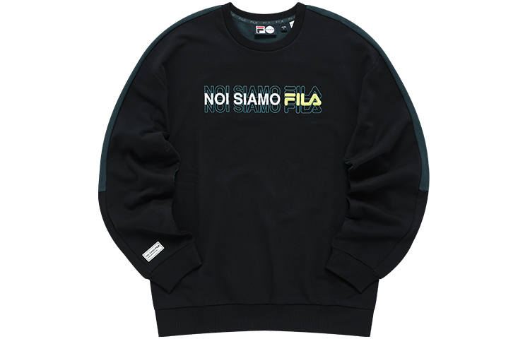 FILA FUSION Sweatshirts Men's Pitch Black Crew Neck Moderate Regular