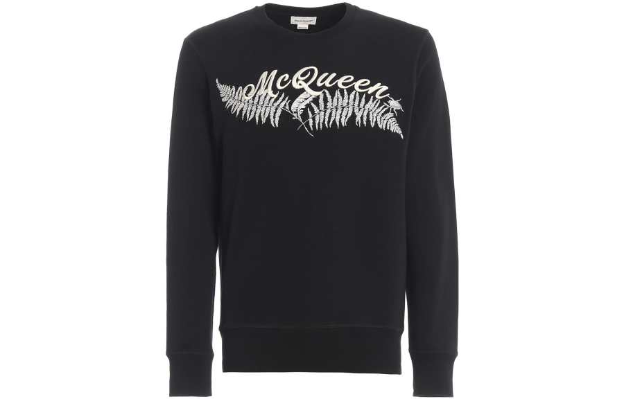 Alexander McQueen Sweatshirts Men's Black Crew Neck Moderate Other