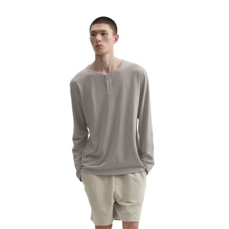 Nice Rice Nice Rice T Shirts Men's Henry Collar Thin Straight Fit