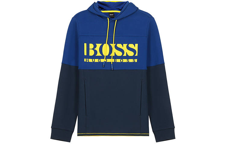HUGO BOSS Sweatshirts Men's Marine Blue Hooded Moderate Regular