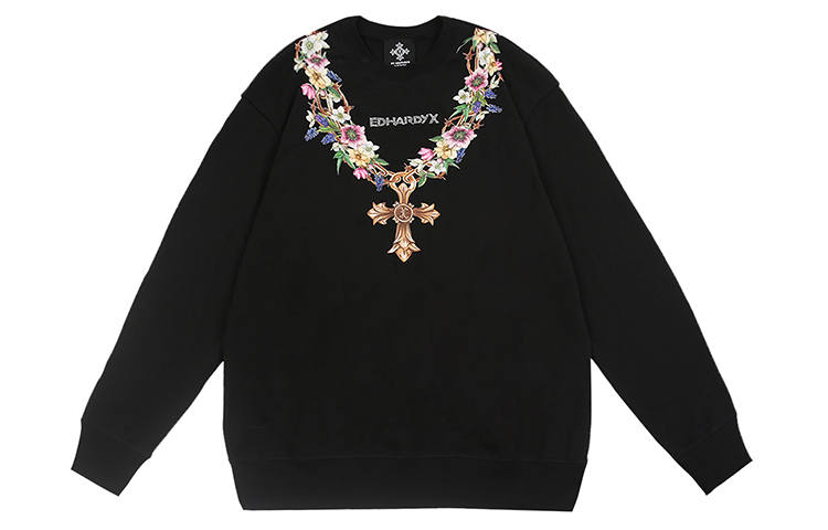 ED HARDY X Sweatshirts Unisex Crew Neck Moderate Regular