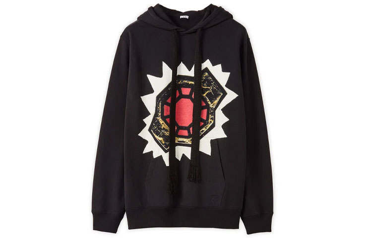 LOEWE LOEWE Sweatshirts Men's Black Hooded Moderate Regular