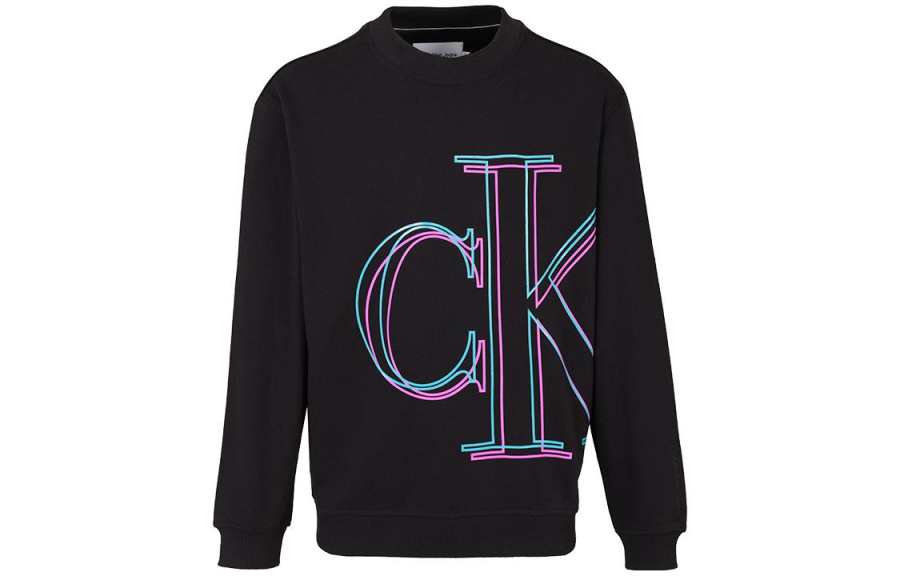Calvin Klein Sweatshirts Men's Black Crew Neck Thin Regular