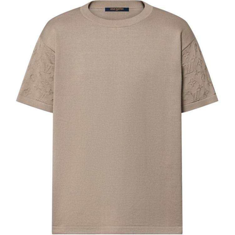 LOUIS VUITTON Solid Color Logo Print Crew Neck Pullover Short Sleeved SS24 T Shirt Men's Brown