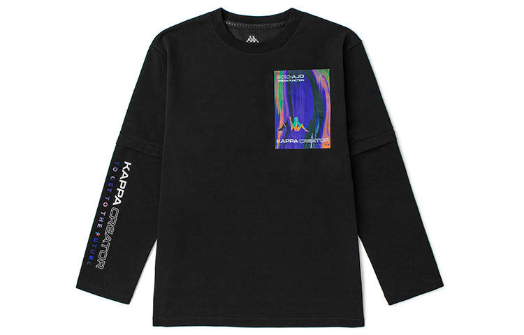 Kappa Kappa Sweatshirts Men's Black 990 Crew Neck Moderate Regular