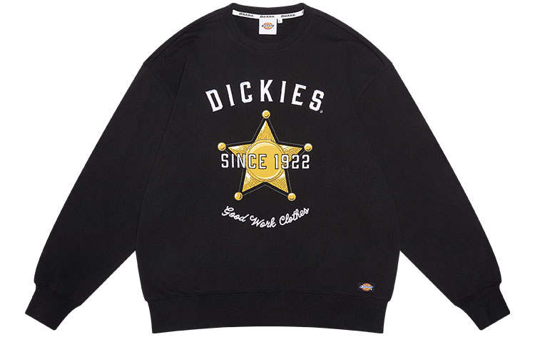 Dickies Sweatshirts Unisex Black Crew Neck Moderate Heavyweight