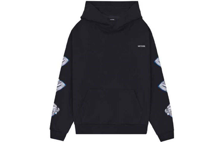 WE11DONE WE11DONE Sweatshirts Unisex Black Hooded Moderate Regular