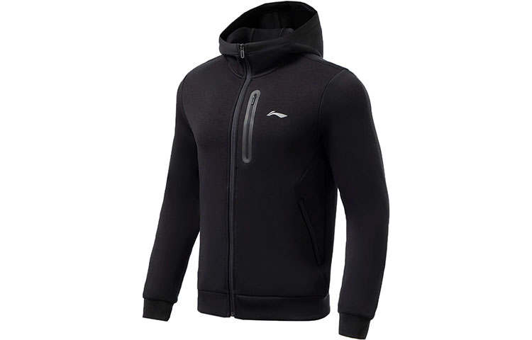 Li-Ning Li Ning Fitness Series Sweatshirts Men's Black Hooded Moderate Cardigan