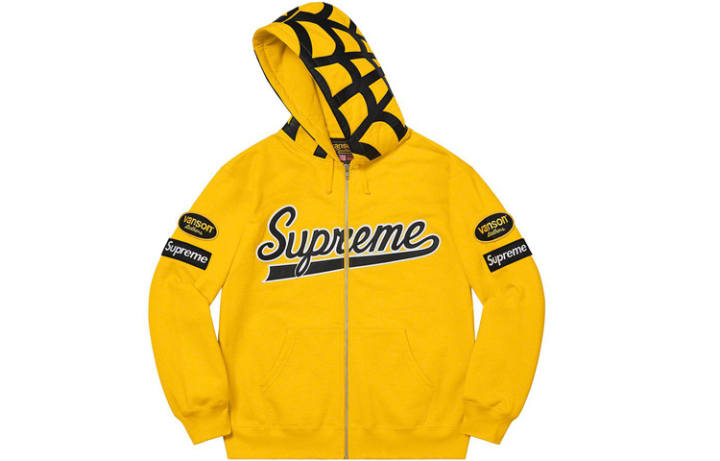 Supreme Supreme Vanson Leathers Spider Web Zip Up Hooded Sweatshirt
