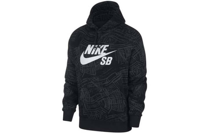 Nike Nike Sweatshirts Men's Black Hooded Thickened Regular