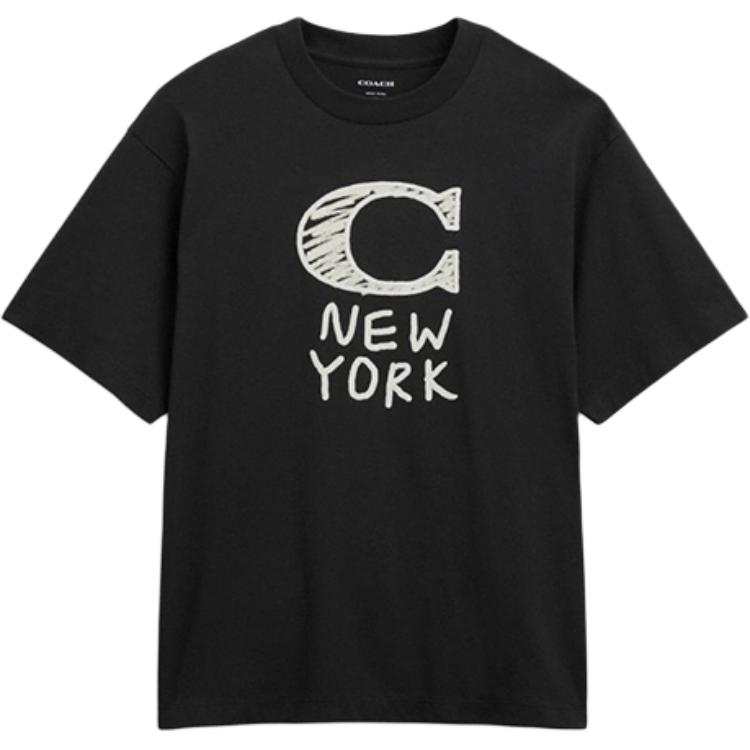 COACH T Shirts Men's Black Crew Neck Moderate Straight Fit