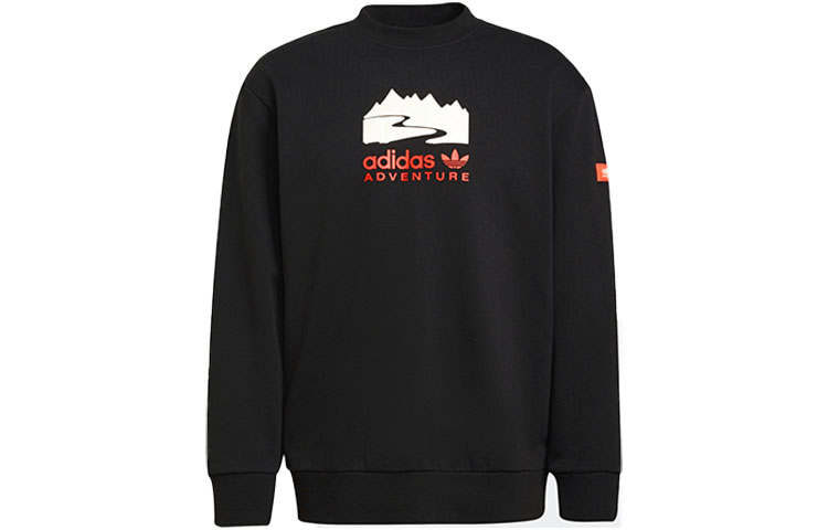 Adidas Originals Sweatshirts Men's Black Crew Neck Moderate Regular