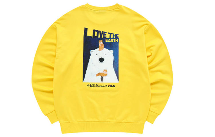 FILA Sweatshirts Men's Sunshine Yellow Crew Neck Moderate Regular