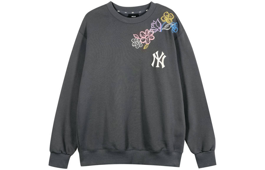 MLB New York Yankees Sweatshirts Unisex Gray Crew Neck Moderate Regular
