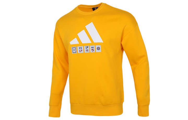 Adidas Adidas Sweatshirts Men's Yellow Crew Neck Moderate Regular