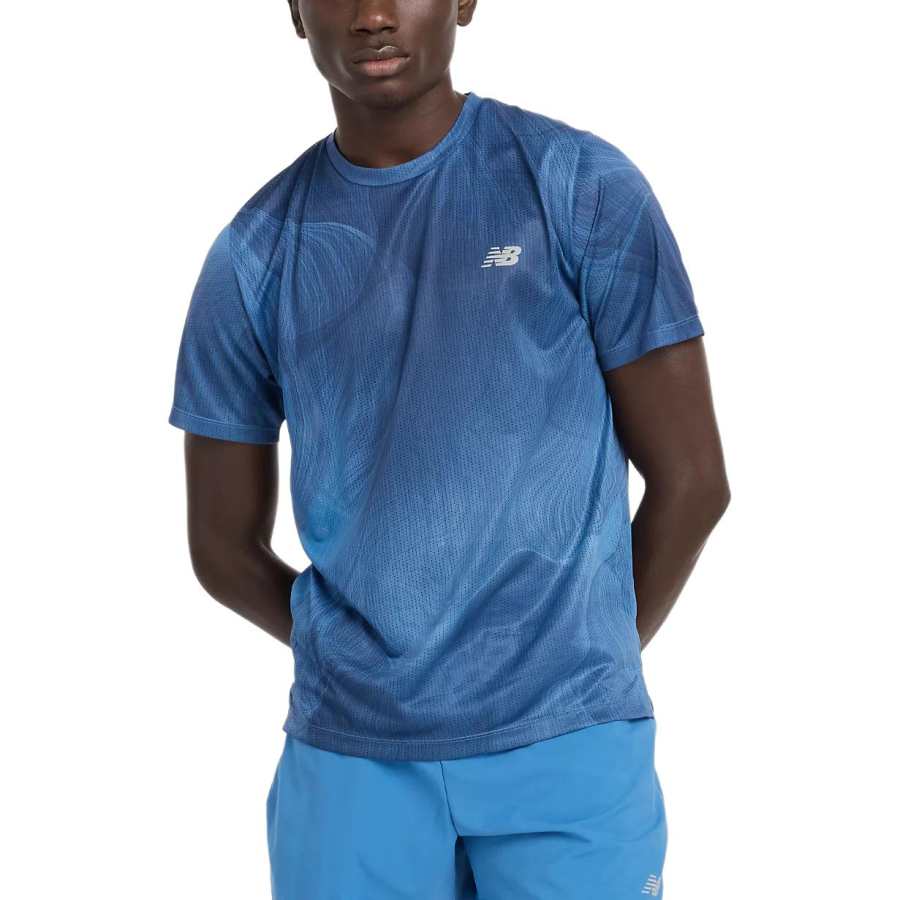 New Balance New Balance Athletics Printed T Shirt 1 T Shirt Men's Blue