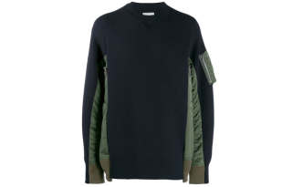 Sacai patchwork crew neck sweatshirt
