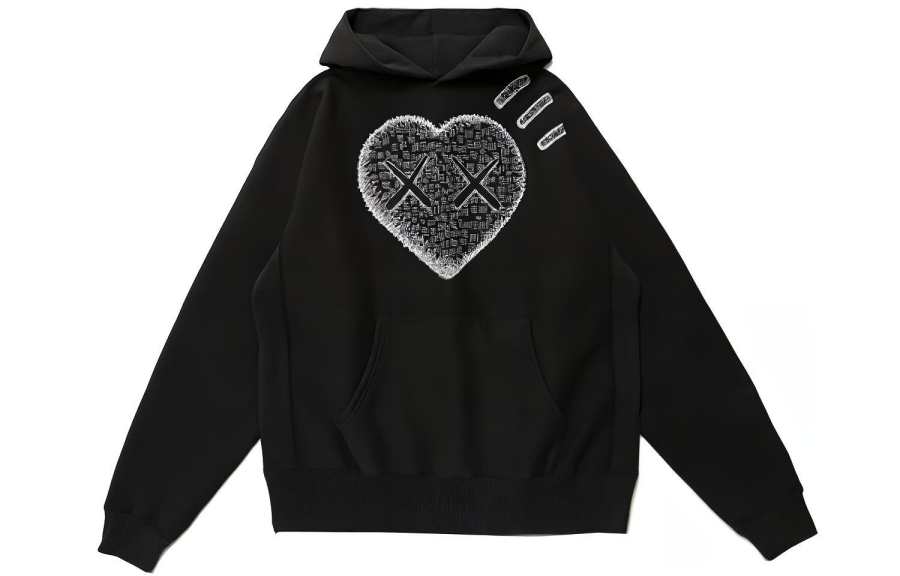 HUMAN MADE X KAWS HUMAN MADE X KAWS Sweatshirts Unisex Black Hooded Moderate Regular