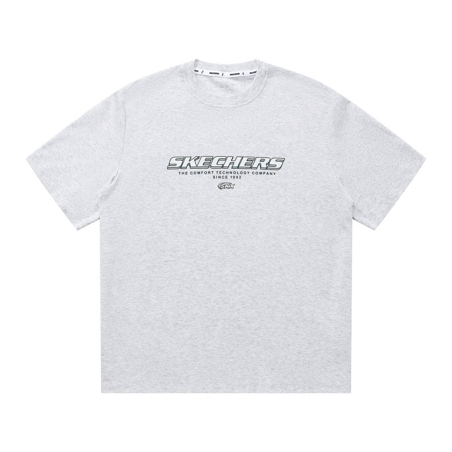 Skechers Elegant Diamond Collection T Shirt Unisex Light Heather Gray