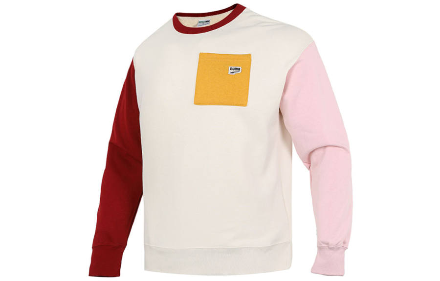 PUMA PUMA Sweatshirts Men's Ecru Crew Neck Moderate Regular