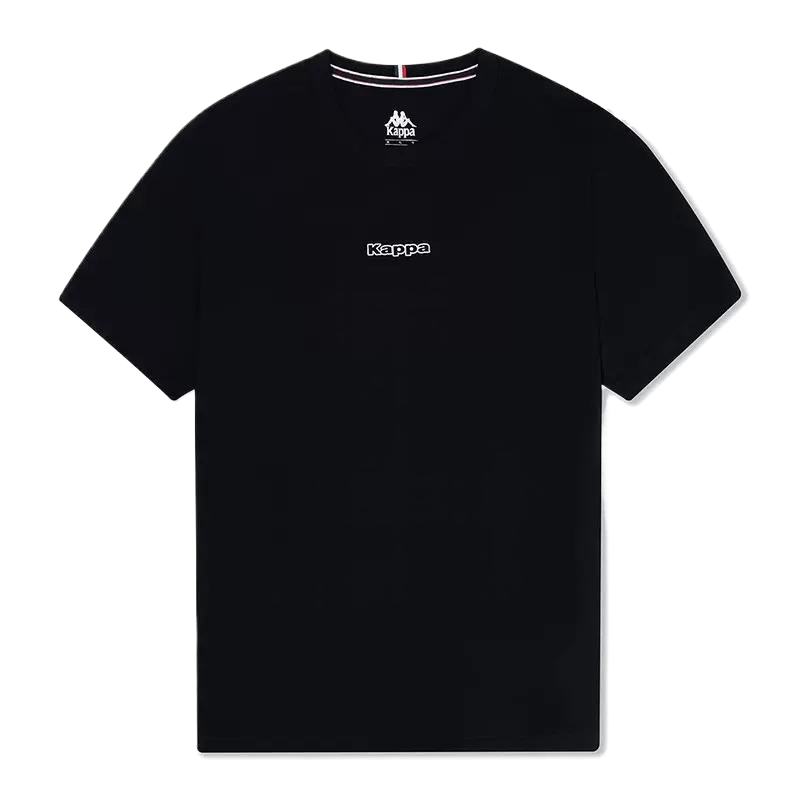 Kappa T Shirts Men's Black Crew Neck Moderate Straight Fit