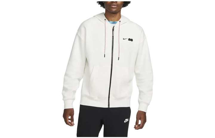 Nike Nike Sweatshirts Men's White Hooded Thickened Cardigan