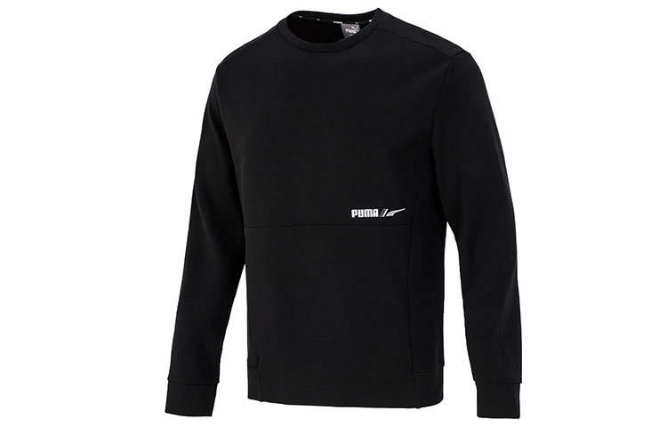 PUMA PUMA Sweatshirts Men's Black Crew Neck Moderate Regular