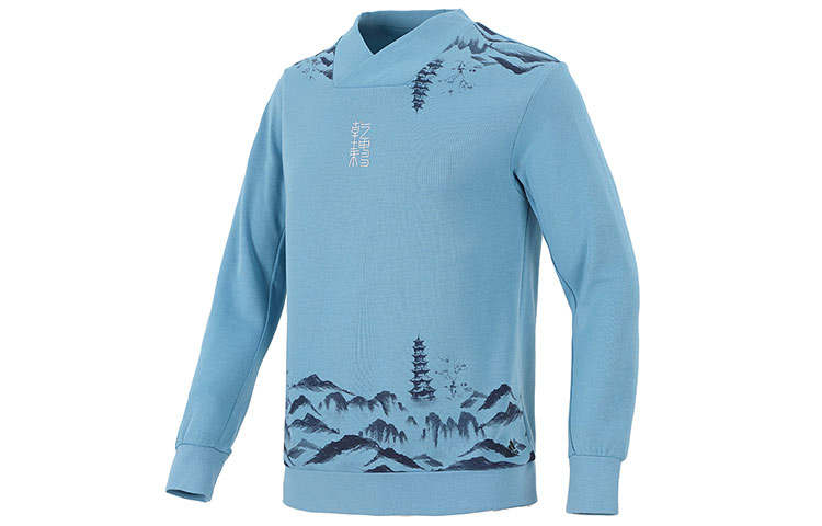 Adidas Adidas Wuji Series Sweatshirts Men's Blue V Neck Moderate Regular