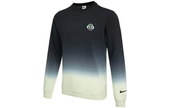 Nike Nike Logo Gradient Fleece Lined Print Crew Neck Sweatshirt Men's Black
